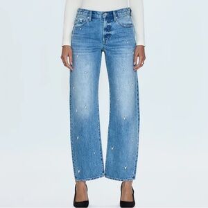 PISTOLA LEXI MID RISE BOWED STRAIGHT JEAN - CONFETTI VINTAGE SiIZE 26